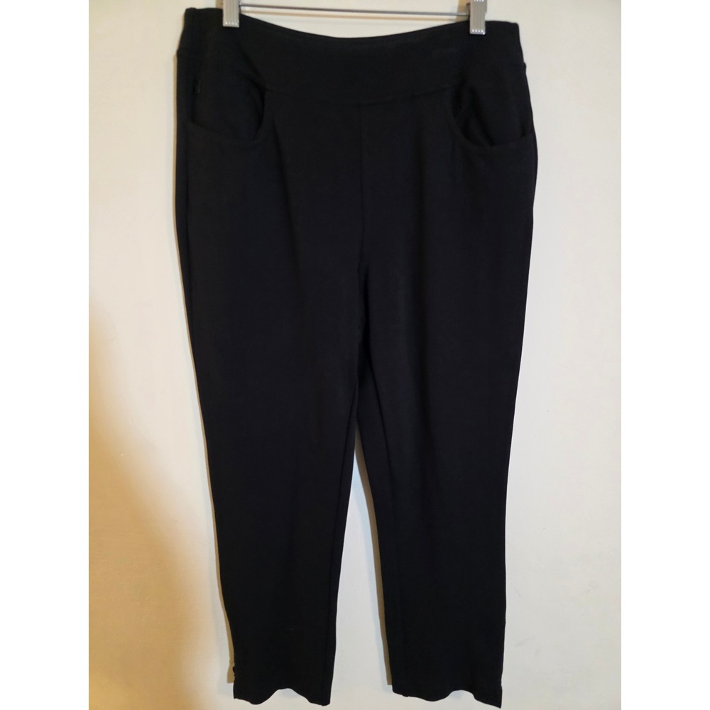 Belle by Kim Gravel Black Ponte‎ Slim Leg Pants Zipper Ankle 12T A640320